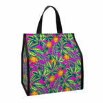 Hot Purple Pineapple Pattern Print Insulated Lunch Tote