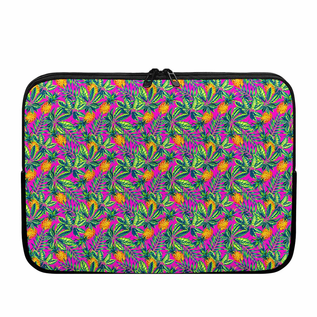 Hot Purple Pineapple Pattern Print Laptop Sleeve