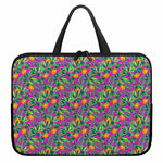 Hot Purple Pineapple Pattern Print Laptop Sleeve With Handle