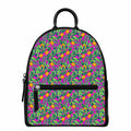 Hot Purple Pineapple Pattern Print Leather Backpack