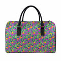 Hot Purple Pineapple Pattern Print Leather Duffel Bag