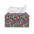 Hot Purple Pineapple Pattern Print Leather Tissue Box Cover