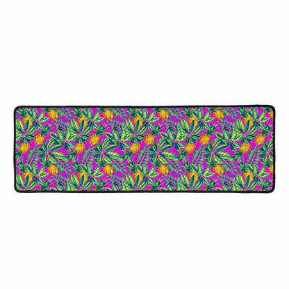 Hot Purple Pineapple Pattern Print Long Kitchen Mat