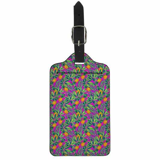 Hot Purple Pineapple Pattern Print Luggage Tag