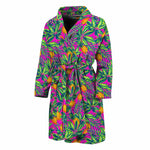 Hot Purple Pineapple Pattern Print Men's Bathrobe