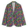 Hot Purple Pineapple Pattern Print Men's Blazer