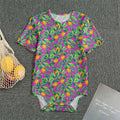 Hot Purple Pineapple Pattern Print Men's Bodysuit