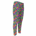 Hot Purple Pineapple Pattern Print Men's Compression Pants