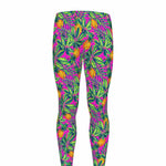 Hot Purple Pineapple Pattern Print Men's leggings
