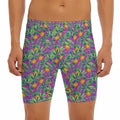 Hot Purple Pineapple Pattern Print Men's Long Boxer Briefs