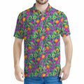 Hot Purple Pineapple Pattern Print Men's Polo Shirt