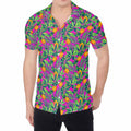 Hot Purple Pineapple Pattern Print Men's Shirt