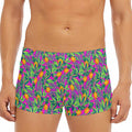 Hot Purple Pineapple Pattern Print Men's Short Boxer Briefs