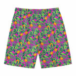 Hot Purple Pineapple Pattern Print Men's Swim Trunks