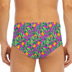 Hot Purple Pineapple Pattern Print Men's Triangle Swim Briefs