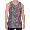 Hot Purple Pineapple Pattern Print Men's Velvet Tank Top