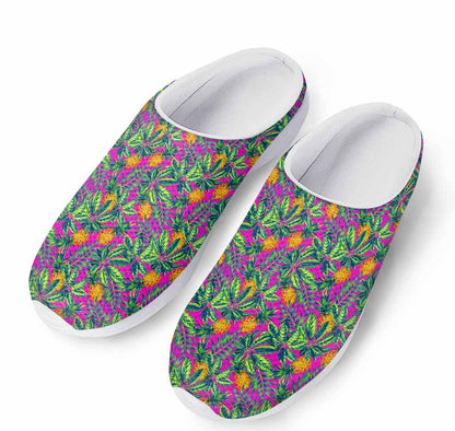 Hot Purple Pineapple Pattern Print Mesh Casual Shoes