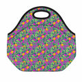 Hot Purple Pineapple Pattern Print Neoprene Lunch Bag