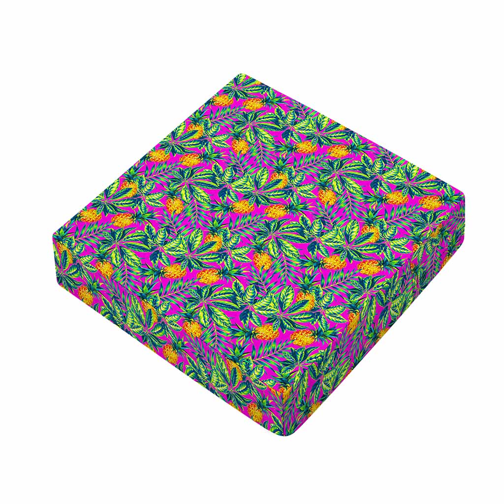 Hot Purple Pineapple Pattern Print Outdoor Seat Cushion Cover