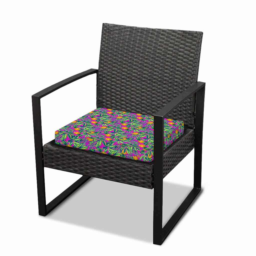 Hot Purple Pineapple Pattern Print Outdoor Seat Cushion Cover