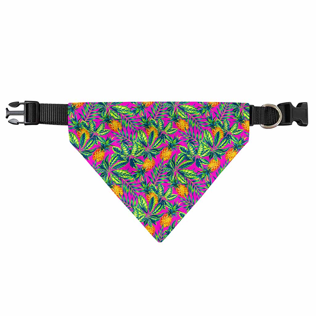 Hot Purple Pineapple Pattern Print Over The Collar Dog Bandana