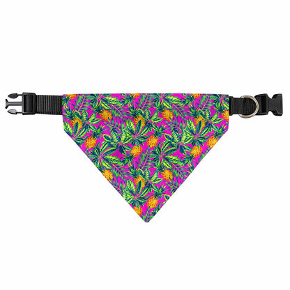 Hot Purple Pineapple Pattern Print Over The Collar Dog Bandana