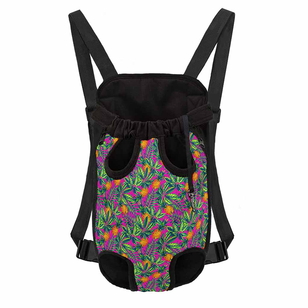 Hot Purple Pineapple Pattern Print Pet Carrier Backpack