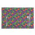 Hot Purple Pineapple Pattern Print Placemat