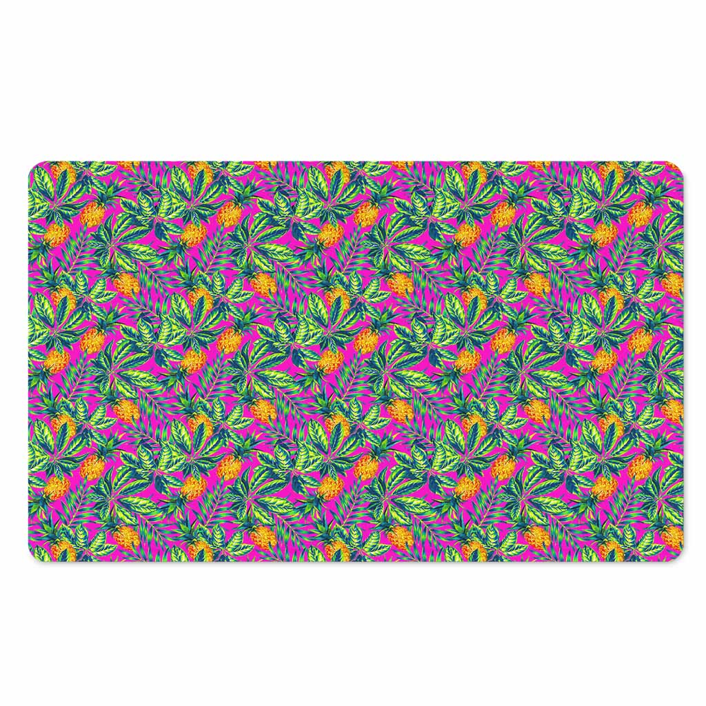 Hot Purple Pineapple Pattern Print Polyester Doormat