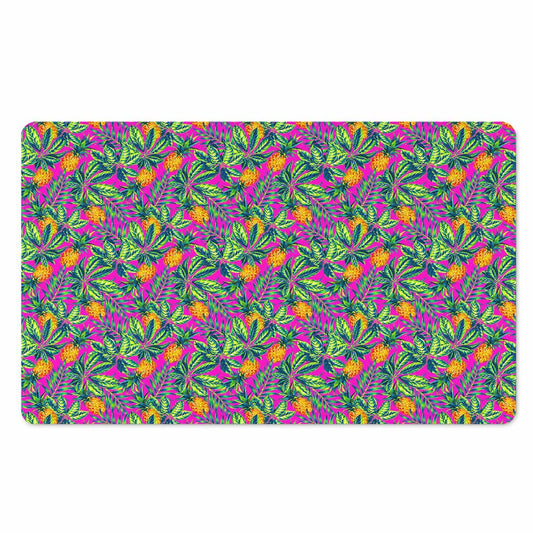Hot Purple Pineapple Pattern Print Polyester Doormat