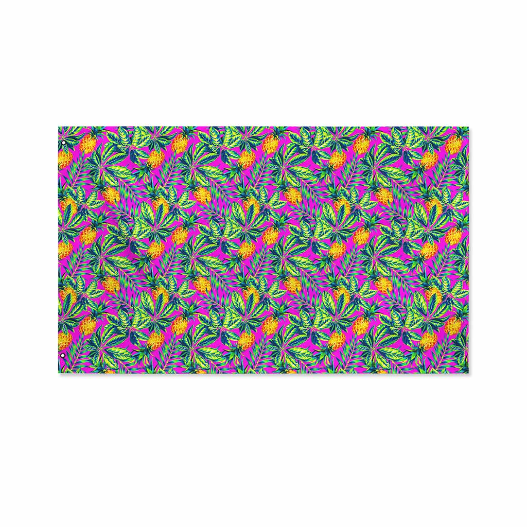 Hot Purple Pineapple Pattern Print Polyester Flag