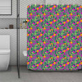 Hot Purple Pineapple Pattern Print Polyester Shower Curtain