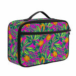 Hot Purple Pineapple Pattern Print Portable Lunch Bag