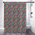 Hot Purple Pineapple Pattern Print Premium Shower Curtain