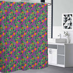 Hot Purple Pineapple Pattern Print Premium Shower Curtain