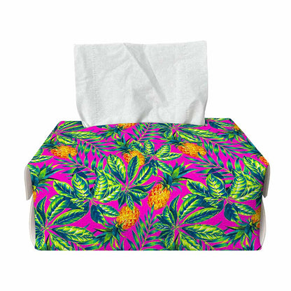 Hot Purple Pineapple Pattern Print Rectangle Tissue Box Cover