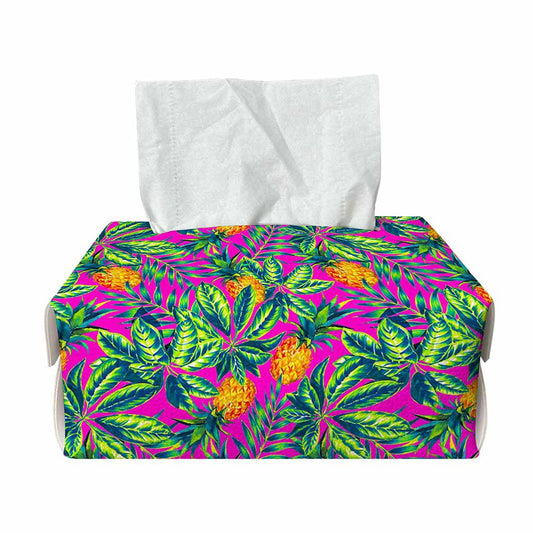 Hot Purple Pineapple Pattern Print Rectangle Tissue Box Cover