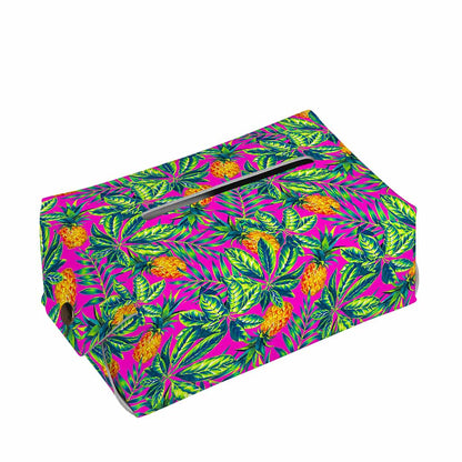 Hot Purple Pineapple Pattern Print Rectangle Tissue Box Cover