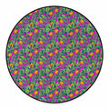 Hot Purple Pineapple Pattern Print Round Floor Mat