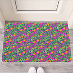 Hot Purple Pineapple Pattern Print Rubber Doormat
