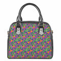 Hot Purple Pineapple Pattern Print Shoulder Handbag