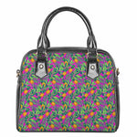 Hot Purple Pineapple Pattern Print Shoulder Handbag