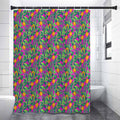 Hot Purple Pineapple Pattern Print Shower Curtain
