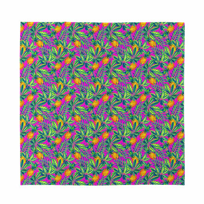 Hot Purple Pineapple Pattern Print Silk Bandana