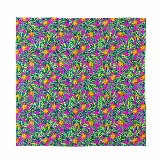 Hot Purple Pineapple Pattern Print Silk Bandana