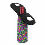Hot Purple Pineapple Pattern Print Single Neoprene Wine Tote