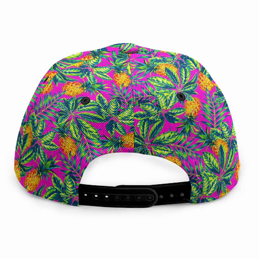 Hot Purple Pineapple Pattern Print Snapback Cap