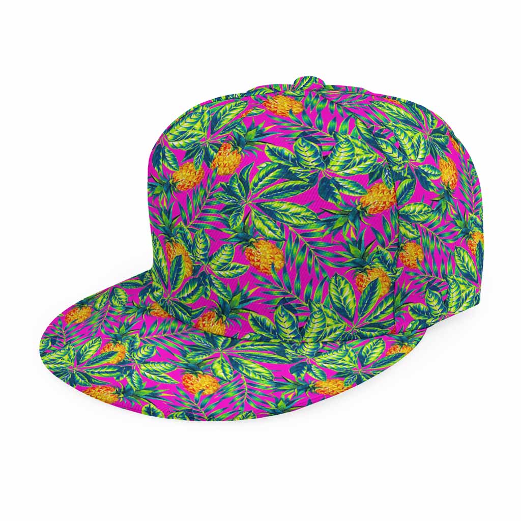 Hot Purple Pineapple Pattern Print Snapback Cap