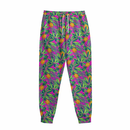Hot Purple Pineapple Pattern Print Sweatpants
