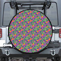 Hot Purple Pineapple Pattern Print Tire Cover
